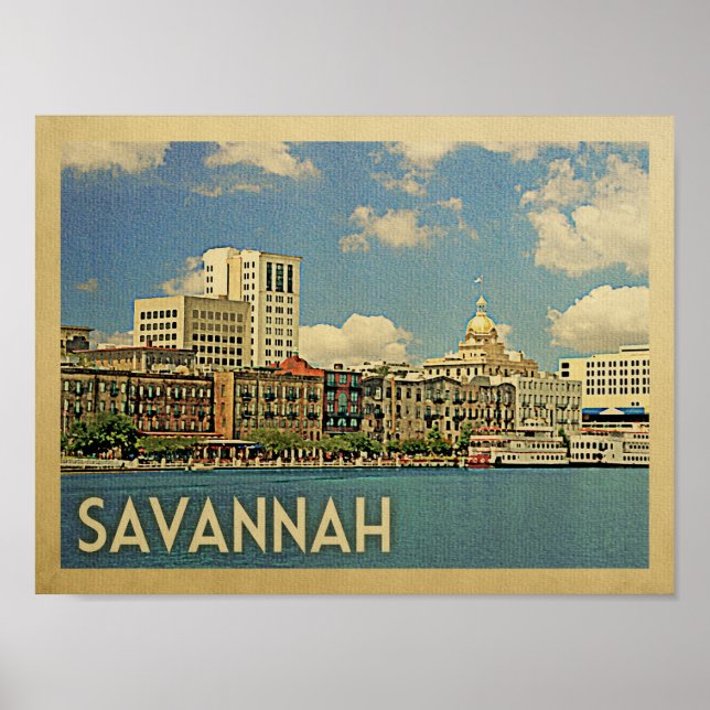 Savannah Vintage Travel Poster (Front)