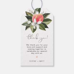 SAVANNAH Watercolor Peaches Fruit Thank You Gift Tags
