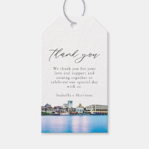 SAVANNAH Watercolor Skyline Thank You Favour Gift Tags