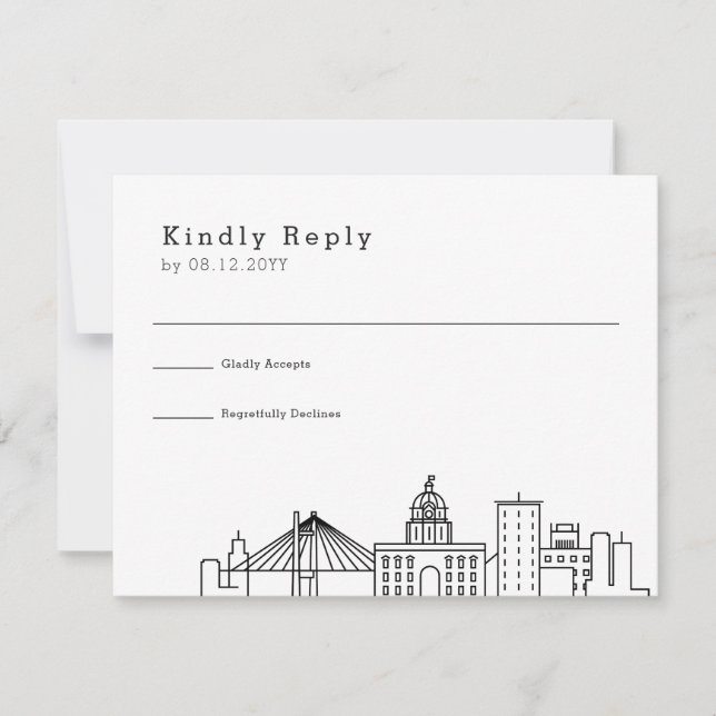 Savannah Wedding | Stylized Skyline RSVP (Front)