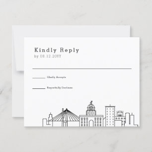 Savannah Wedding   Stylized Skyline RSVP Card