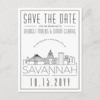Savannah Wedding | Stylized Skyline Save the Date