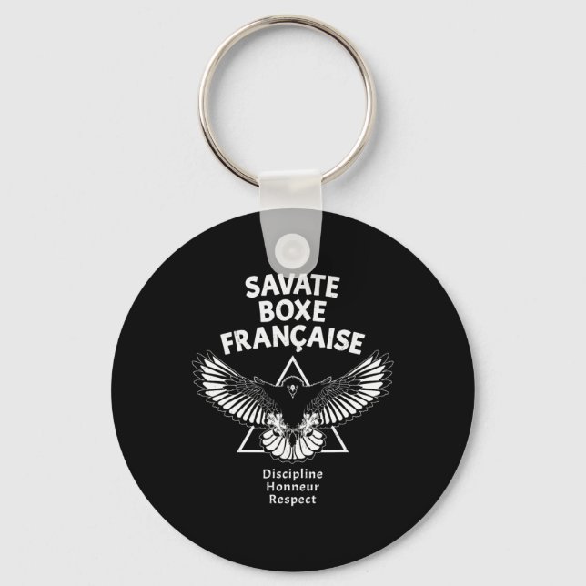 Savate French Kickboxing Eagle  Keychain (Front)