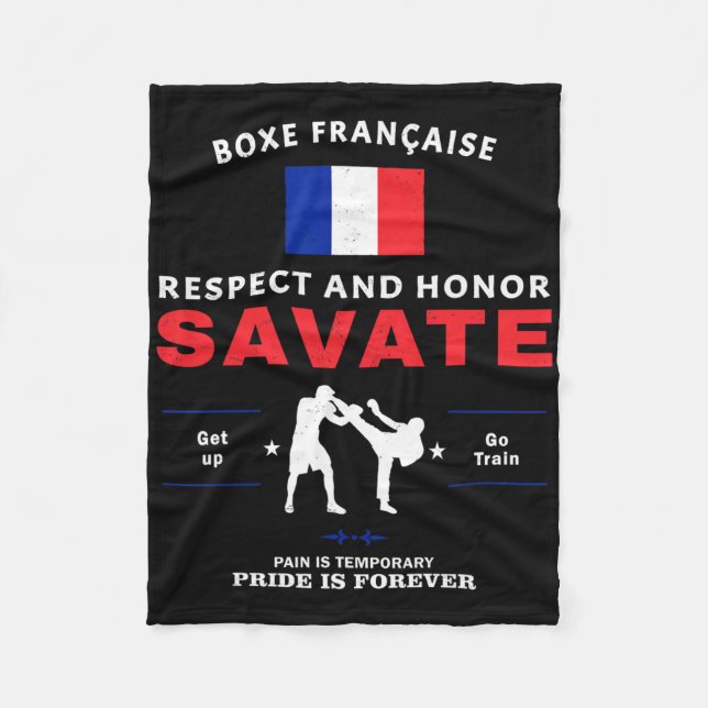 Savate French Kickboxing Savate Fighter  Fleece Blanket (Front)
