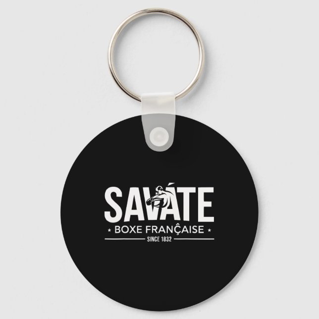 Savate Instructor French Martial Arts Kickboxing _ Keychain (Front)