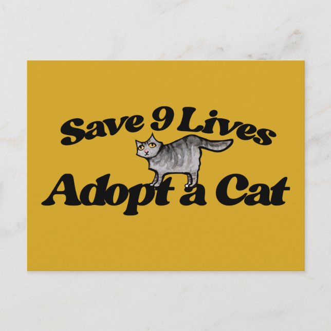 Save 9 Lives Adopt a Cat Postcard (Front)