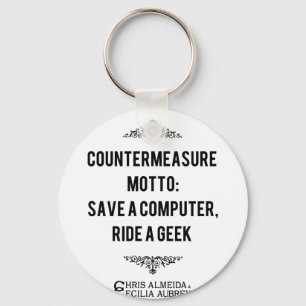 Save a computer, Ride a Geek Keychain