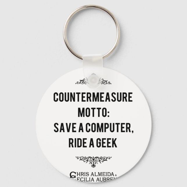 Save a computer, Ride a Geek Keychain (Front)