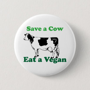 Save a Cow 2 Inch Round Button