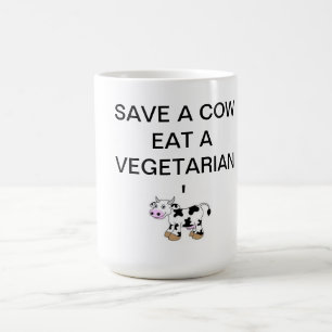 SAVE A COW EAT A VEGETARIAN MUG theholycowproject