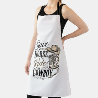 save a horse ride a cowboy apron