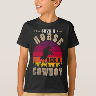Save A Horse Ride A Cowboy Funny Horse Riding Men' T-Shirt