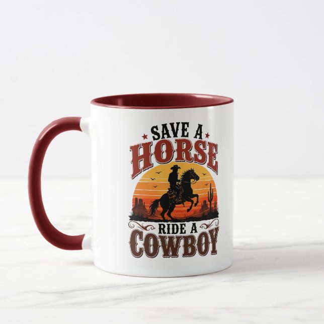 Save A Horse Ride A Cowboy Mug (Left)