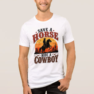 Save A Horse Ride A Cowboy Tri-Blend Shirt