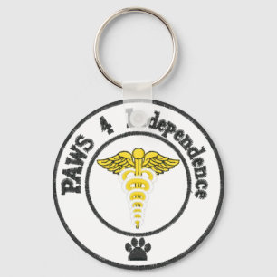 Save a human, support a service dog keychain