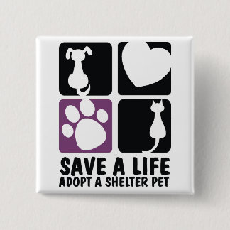 Save A Life 2 Inch Square Button