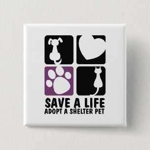 Save A Life 2 Inch Square Button