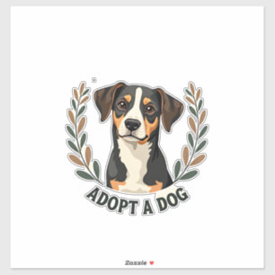 Save A Life Adopt a Dog Vintage Rescue Dog Illustr