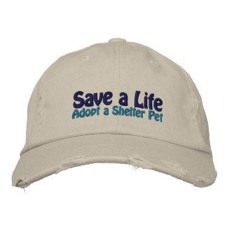 Save a Life - Adopt a Shelter Cat Embroidered Hat