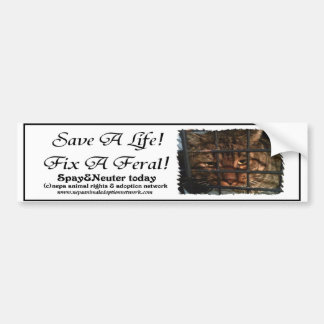 Save A Life Fix A Feral Bumper Sticker