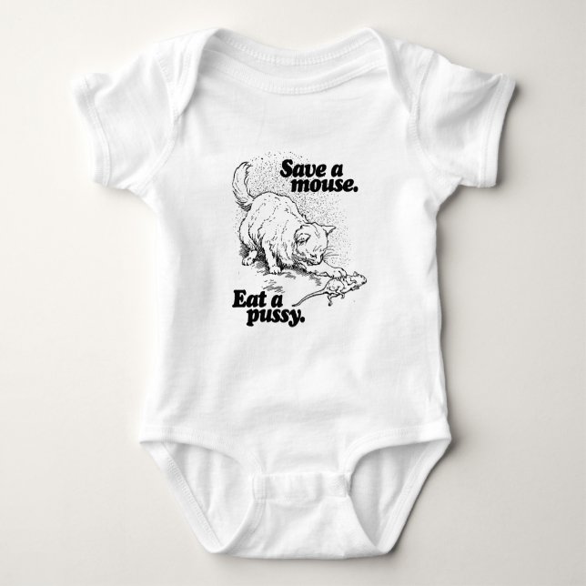 SAVE A MOUSE -.png Baby Bodysuit (Front)