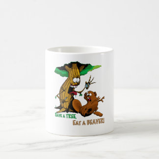 save a tree eat a beaver coffee mug