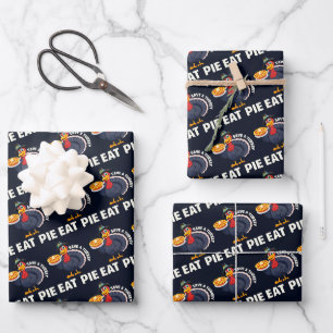 Save A Turkey Eat Pie Funny Happy Thanksgiving Wrapping Paper Sheet