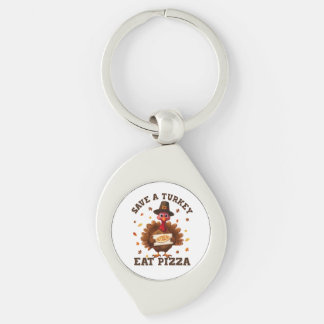Save a Turkey Eat Pizza – Funny Thanksgiving Pizza Keychain