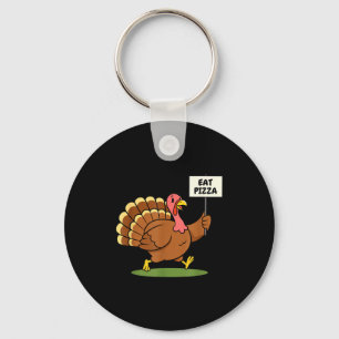 Save A Turkey, Eat Zza Funny Thanksgiving Design F Keychain