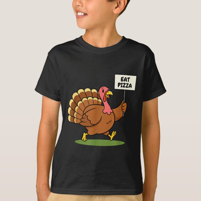 Save A Turkey, Eat Zza Funny Thanksgiving Design F T-Shirt (Front)