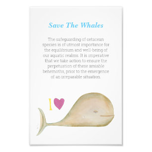 Save a Whale, Save a Planet Photo Print
