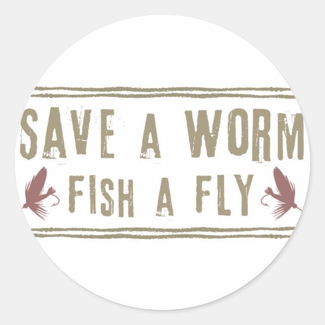 Save a Worm Classic Round Sticker (Front)