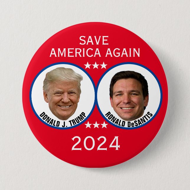 Save America Again 2024 3 Inch Round Button (Front)
