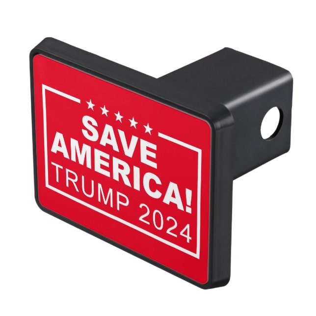 Save America Trump 2024 Trailer Hitch Cover (Top Right)