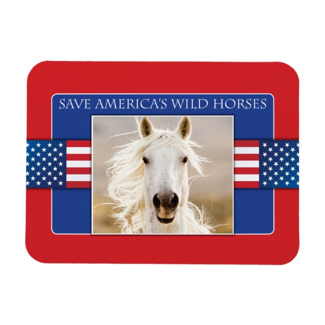 Save America's Wild Horses Flexi Magnet (Horizontal)