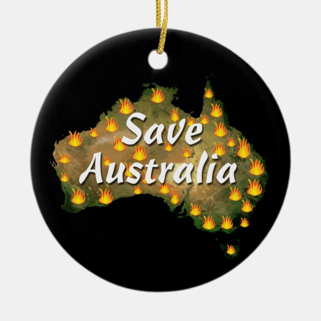 Save Australia From Bushfire Disaster Ceramic Ornament (Front)