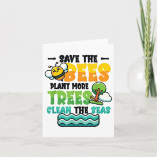 Save Bees Plant Trees Clean Seas Environmental Pro Card
