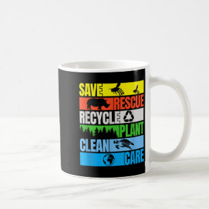 Save Bees Rescue Animals Clean Seas Earth Day Coffee Mug