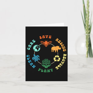 Save Bees Rescue Animals Recycle Plastic Earth Day Card