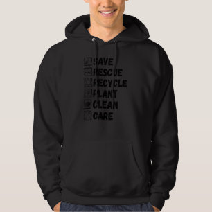 Save Bees Rescue Animals Recycle Plastic Earth Day Hoodie
