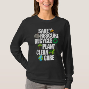Save Bees Rescue Animals Recycle Plastic Earth Day T-Shirt