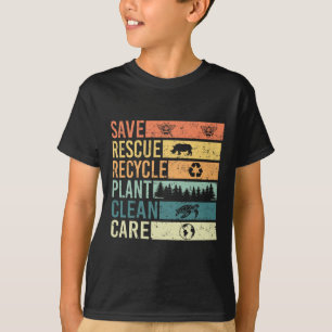 Save Bees Rescue Animals Recycle Plastic Earth Day T-Shirt
