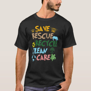 Save Bees Rescue Animals Recycle Plastic Graphic E T-Shirt