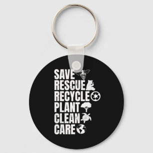 Save Bees Rescue Animals Recycle Plastict Earth Da Keychain