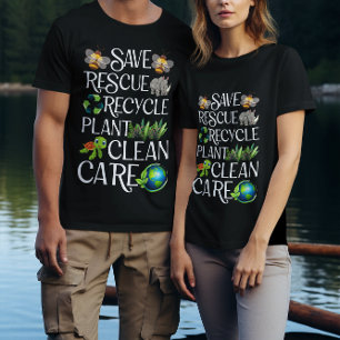 Save Bees Rescue Animals Recycle Plastict T-Shirt