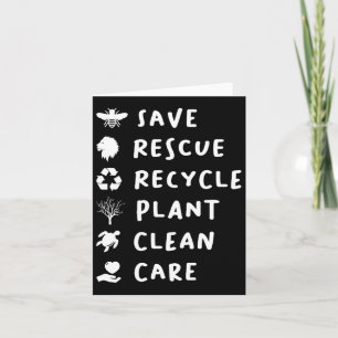 Save Bees Rescue Lions Recycle Plastic Save Our Ea Card