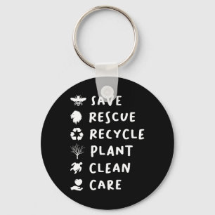 Save Bees Rescue Lions Recycle Plastic Save Our Ea Keychain
