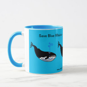 Save Blue WHALES - Endangered animal - Wildlife -  Mug