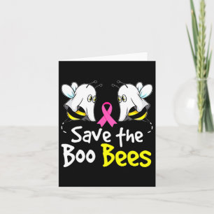 Save Boo Bees Fun Breast Cancer Awareness Hallowee Card