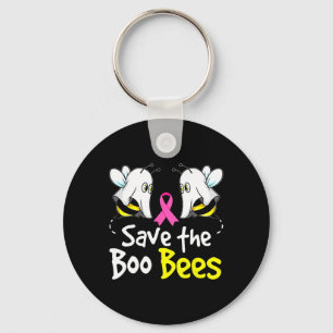 Save Boo Bees Fun Breast Cancer Awareness Hallowee Keychain